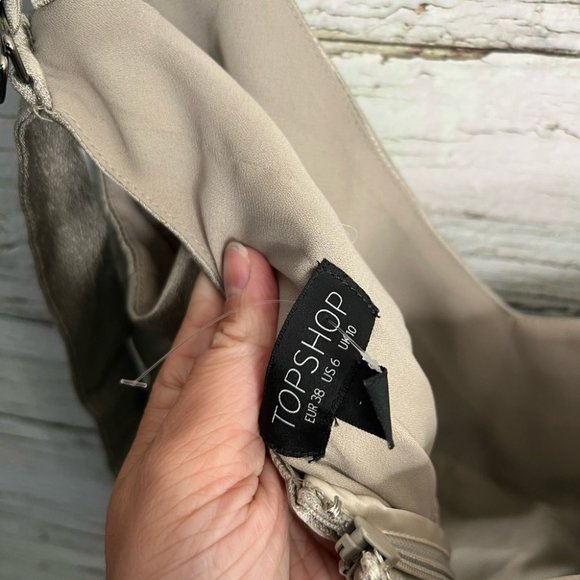 Topshop cut out dress gold silver midi size 6 - Picture 7 of 16